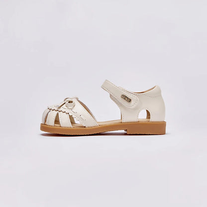 Dave Bella Girls Beige Sandal Kids TPR Sole Shoes Children Summer Shoes Fashion Design Princess Birthday Party Sandal DB2248723