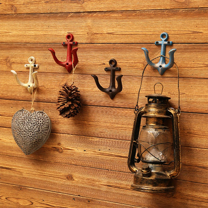 Cast Iron Nautical Anchor Wall Hooks Coastal Theme Decorative Hooks Towel Hanger Jacket Holder Unique Key Hooks Backpack Racks