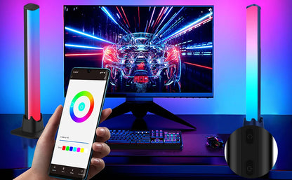 Smart Bluetooth Night Light Rainbow Sunset Projector Lamp for Home Coffe shop Background Wall Decoration Atmosphere Table Lamp