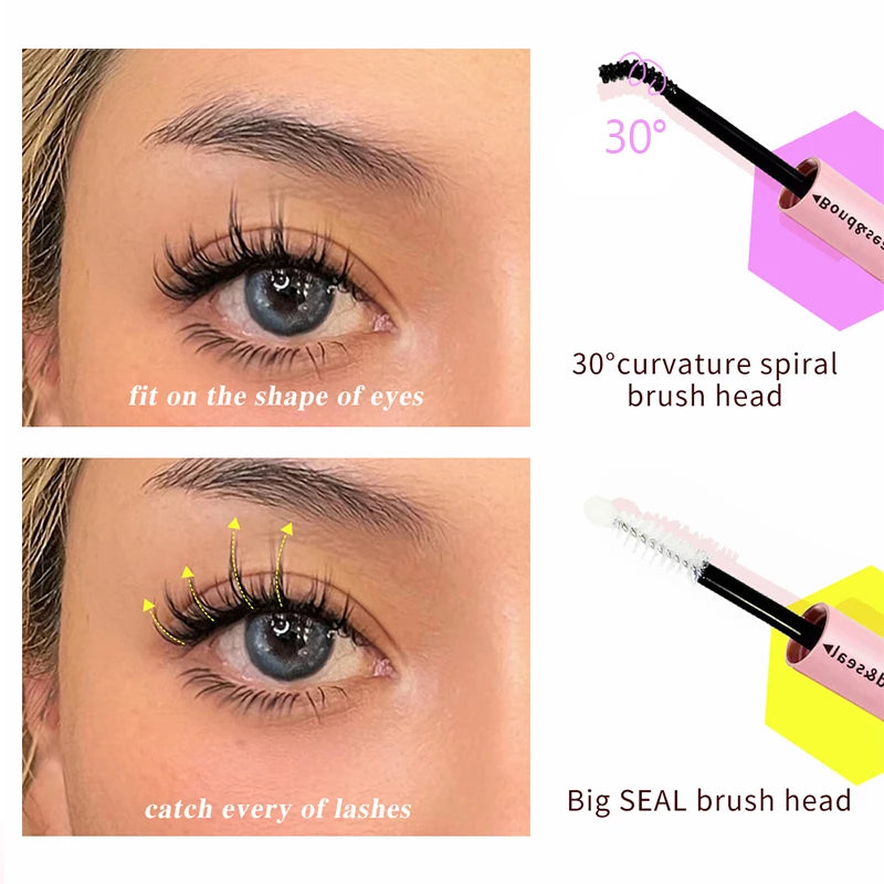 Lash Bond and Seal Glue 2 in 1 for Cluster Lashes, Lash Bond and Seal Super Strong Hold, Latex Free, Waterproof, Lash Glue