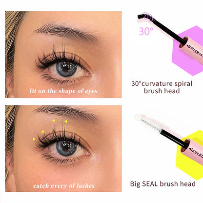 Lash Bond and Seal Glue 2 in 1 for Cluster Lashes, Lash Bond and Seal Super Strong Hold, Latex Free, Waterproof, Lash Glue