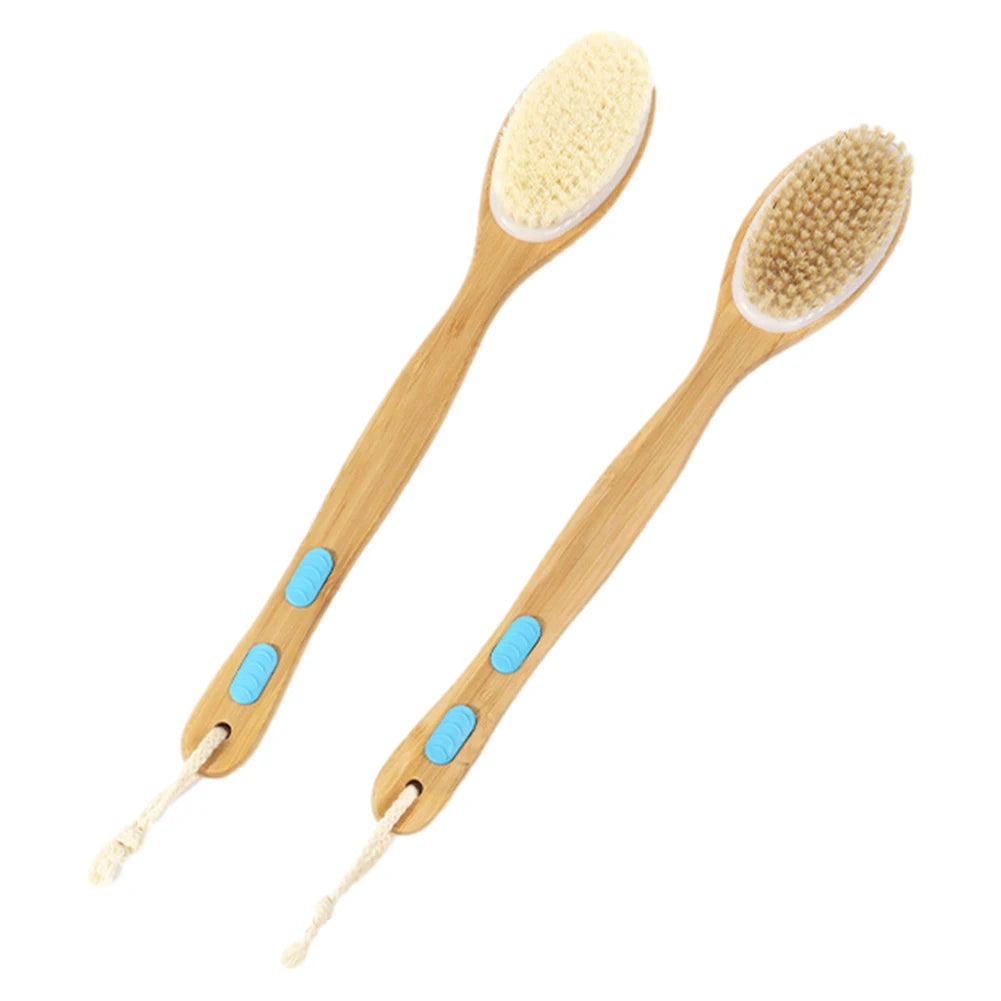 Double-sided Shower Bath Body Brush Skin Care Long Handle Soft Bristles Shower Brush Dry Skin Exfoliating Cleaning Tool