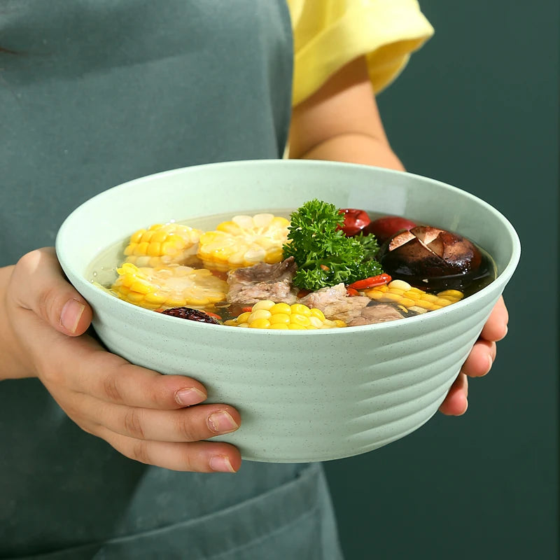 Reusable Cereal Bowls Environmental Wheat Straw Soup Bowls Lightweight Food Grade Plastic Rice Salad Bowl Dinnerware