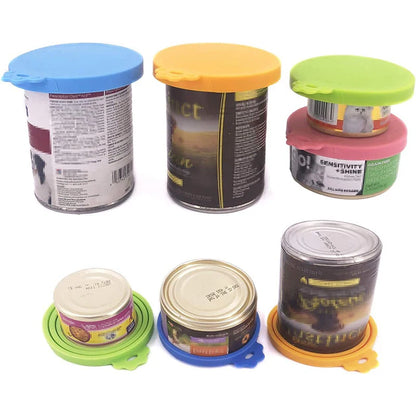 Reusable Pet Food Can Cover and Spoon Portable 2pcs/set  Dogs Cat Storage Tin Cap Lid Seal Cover Health Pet Supplies Pet Lids Ca