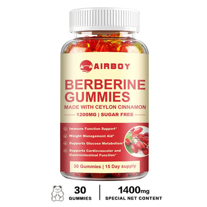 Berberine & Ceylon Cinnamon Gummies - Support Immune, Heart, Metabolic and Digestive Health