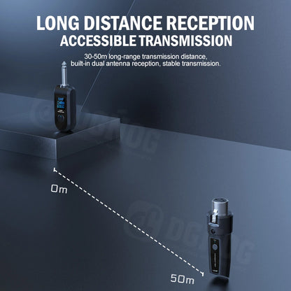 Wireless Microphone Transmitter Receiver System UHF XLR Adapter System for Dynamic Microphone Guitar Audio Mixer PA System DGNOG