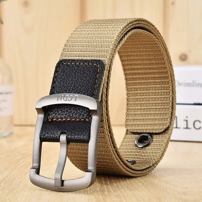 Men'S Belt Fashion Pin Buckle Canvas Belt Casual Women'S Belt Outdoor Climbing Sports Training Belt With Cargo Pants Jeans Belt