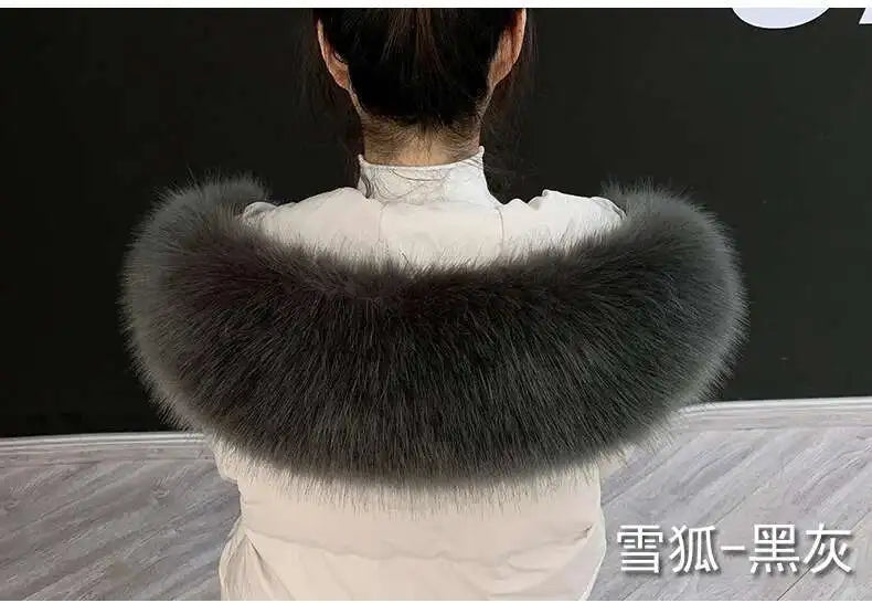 Detachable Faux Fur Collar Extra Large Warm Fake Fur Scarf Wrap Evening Cape For Winter Womens Coat Faux Fur Hood Ttrim Collar