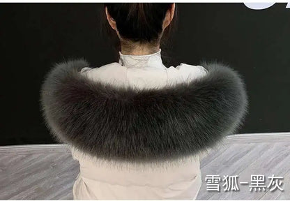 Detachable Faux Fur Collar Extra Large Warm Fake Fur Scarf Wrap Evening Cape For Winter Womens Coat Faux Fur Hood Ttrim Collar