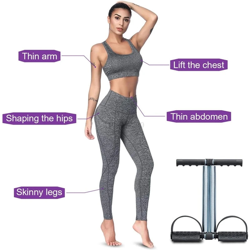 Elastic Sit Up Pull Rope Pedal Resistance Band Powerful Spring Drawstring Tummy Trimmer Equipment for Home Gym Bodybuilding