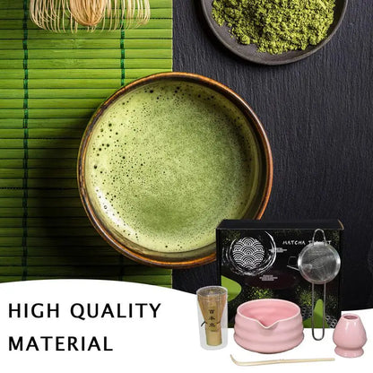 Japanese Tea Set 5-Piece Authentic Matcha Set Professional Matcha Whisk Set Matcha Kit For Matcha Lovers Novices Family Friends