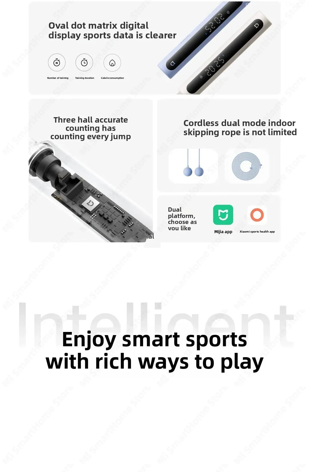 Xiaomi Mijia Smart Skipping Jump Rope 2 Digital Counter Adjustable Calorie Calculation Sport Fitness Exercise Lose Weight