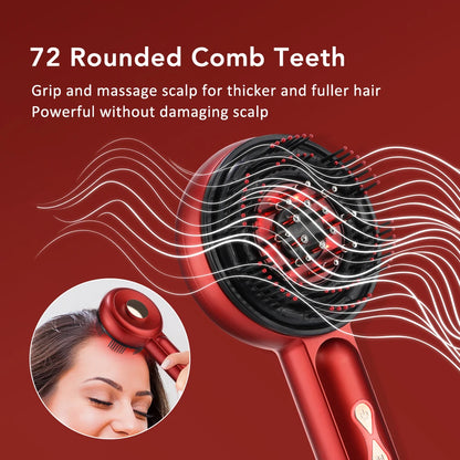Electric Vibration Massage Comb Red Light Therapy Hair Growth Massage Scalp Brush Anti Hair Loss Liquid Oil Applicator Hair Care