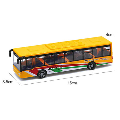 15CM Alloy Simulation Bus Car Model Children's Toy Pull Back Bus Inertia City Car Early Education Toy for Boy Girl Birthday Gift