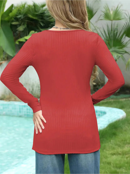 Spring New Maternity Clothes Round Neck Solid Color Slit Long Sleeve Base T-shirt Tops For Pregnant Women Maternity Wear