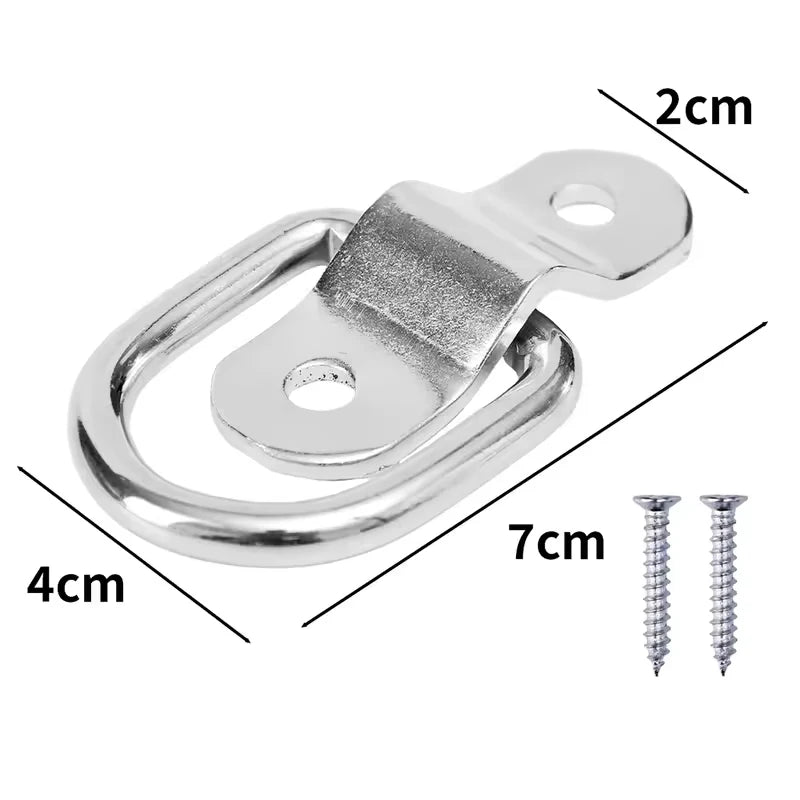 D Ring Tie Down Anchor Hook for Cargo Securing on Car Trucks Trailers Heavy Duty Metal Pull Ring Easy Surface Mount Fixing Point