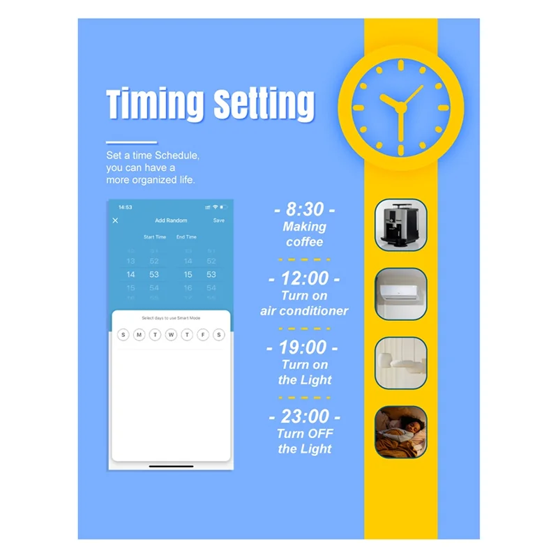 ABUO-Tuya Smart Plug Voice Control Wi-Fi Sockettimer Remote Control Energy Monitor EU Plug