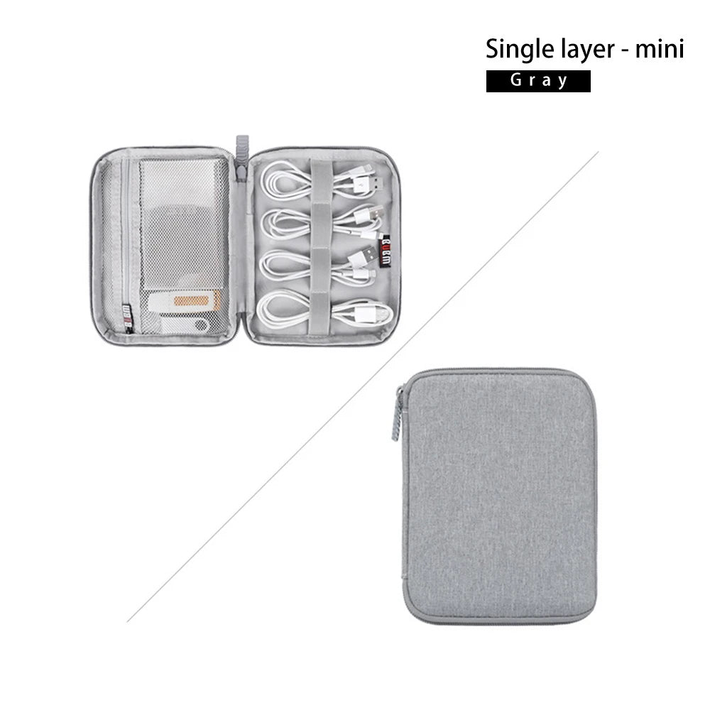 Travel Kit Case Pouch For USB Data Cable Earphone Wire pen Power bank Electronics Accessories Organizer Digital Storage Bag
