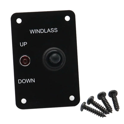 Marine Boat Anchor Windlass Control Panel Return Aluminum Plate 2 Way Led Light Up/Down Toggle Switch Anchor Winch
