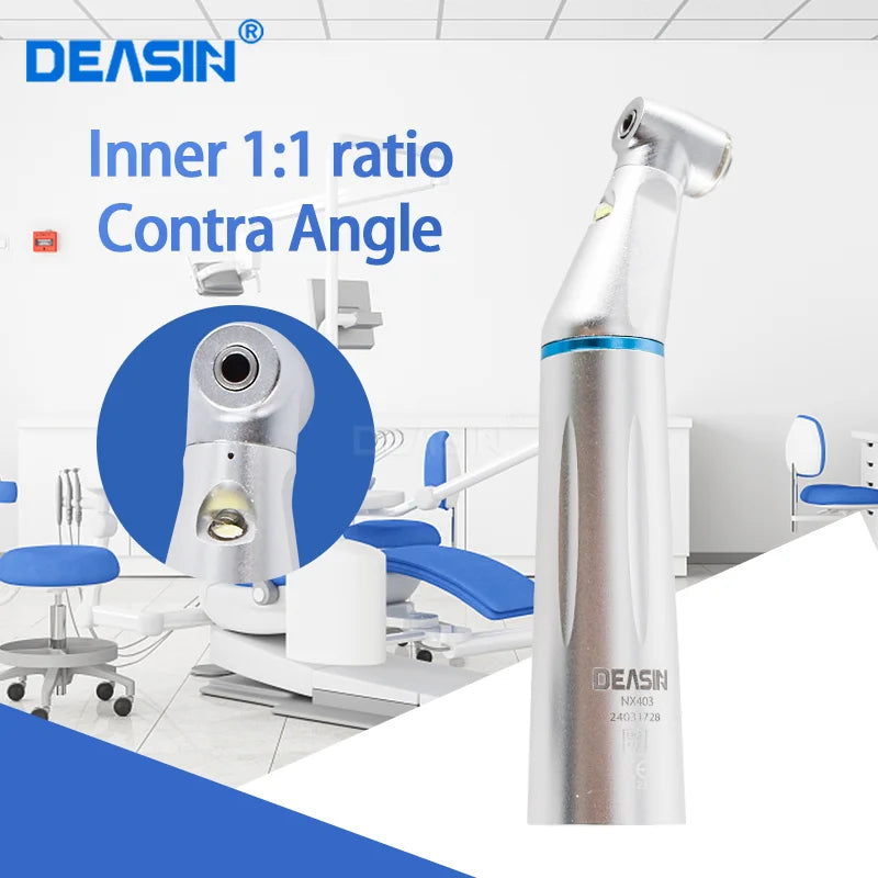 Dental LED Light 1:1 Ratio Contra Angle E-generator Low Speed Handpiece Inner Water Spray E-Type dentistry