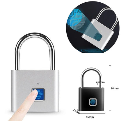 Intelligent Electronic Padlock Outdoor Waterproof Padlock Smart Fingerprint Padlock Door Anti-Theft Password Lock Cabinet