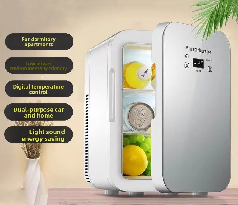 12V/220V Dual-Power Car Fridge Freezer, 12L Compact Refrigerator for Home/Office/Truck, Fast Cooling, Energy-Efficient