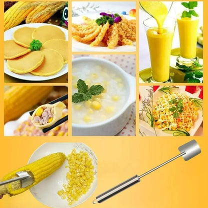 Long Handle Stainless Steel Corn Stripping Tool Corn Stripper Tool Corn on the Cob Remover For Kitchen and Outdoor Dining