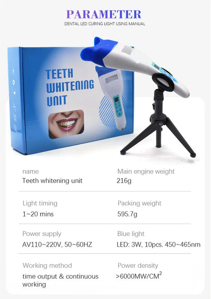 3W portable Dental Unit Bleaching Machine LED Teeth Whitening Light with 10pcs  Blue LED Lights