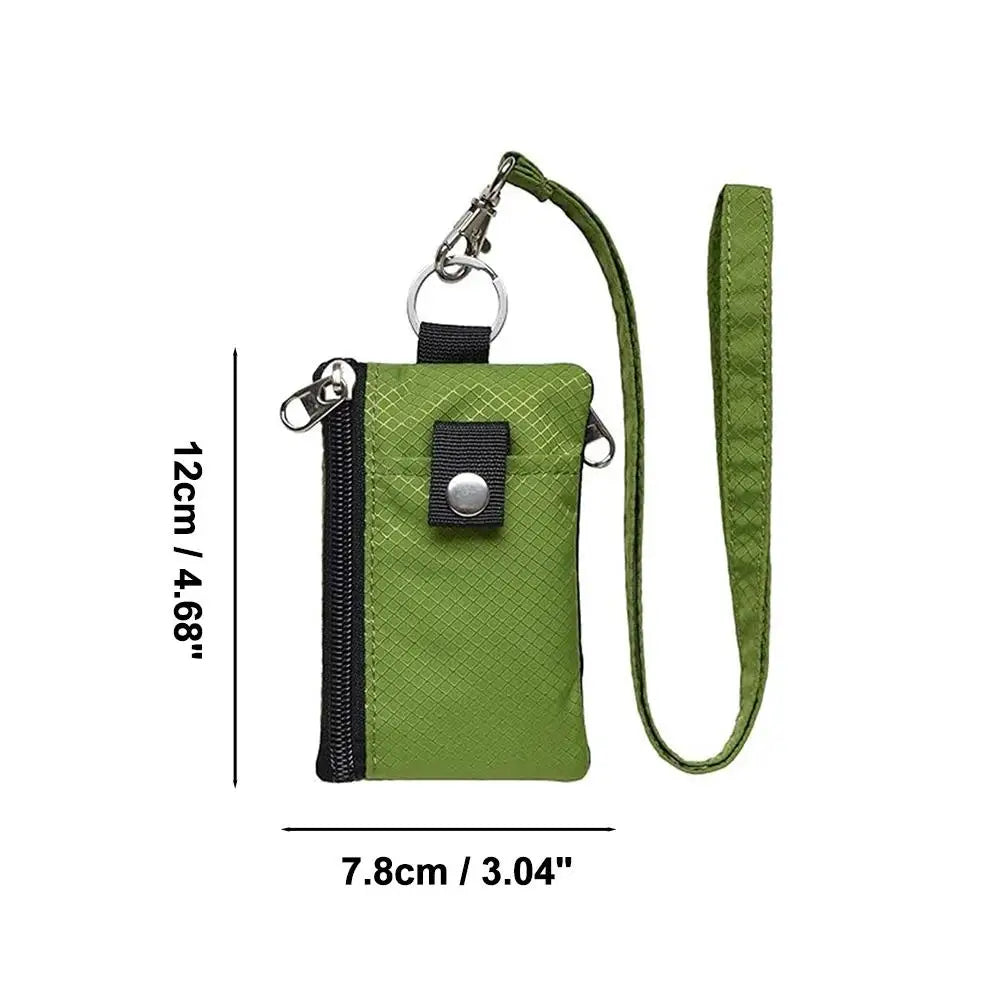 RFID Blocking Slim Wallet with ID Window, Waterproof Travel Card Holder, Protector with Keychain & Wrist Strap for Men Women