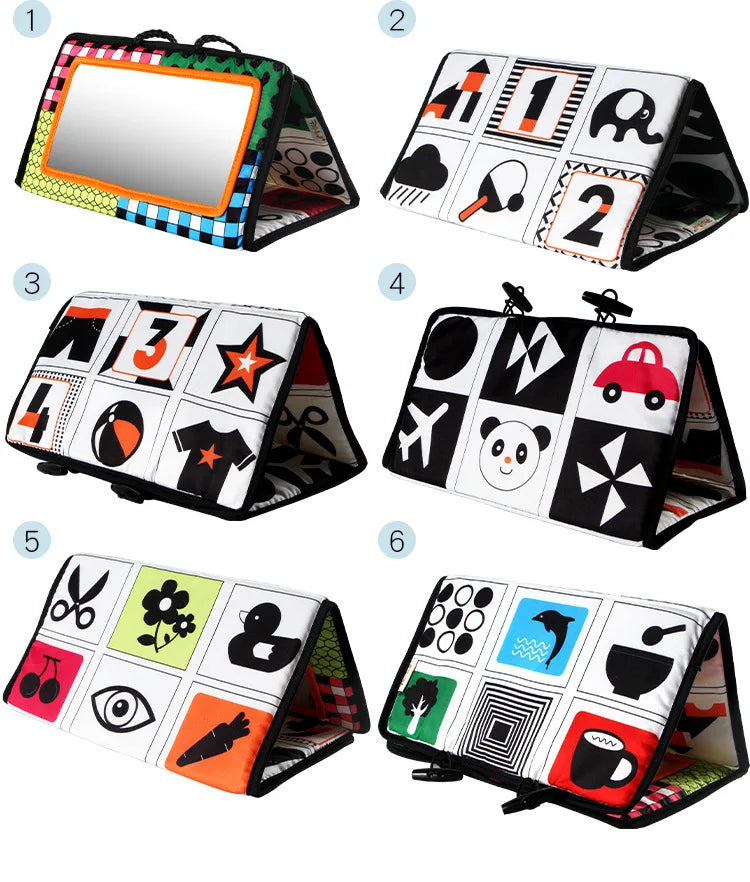 Baby Mirror Tummy Time Toys Black And White For Babies Montessori Development Crawl Toys Contrast Newborn Baby Activity Mirror