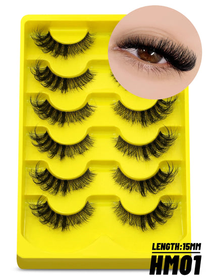 GROINNEYA Cat Eye Lashes Natural Look Mink Eyelashes Natural Look Faux Mink Wispy Soft Natural Clear Band Lashes Makeup