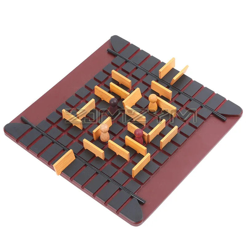 Wooden Checkers Board Tabletop Games Chess Two-Player Game Board Set Travel Portable Chess Game Sets Interactive Game For Family