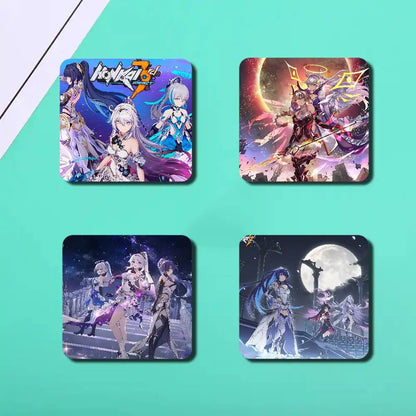 Honkai Impact 3rd Fridge Magnet Creative Square Refrigerator Magnets Picture For Kitchen Office Whiteboard Home Decoration