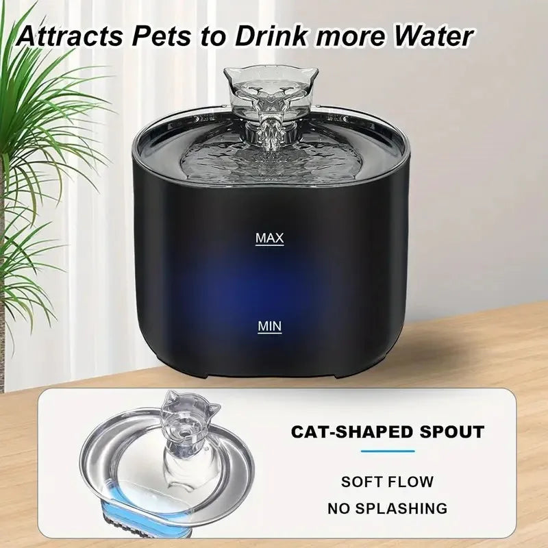 74.39 oz/2.2 liters, pet cat and dog fountain dispenser, smart pet fountain dispenser, large capacity silent automatic circulati