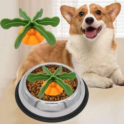 Silicone Pet Bowl Slow Feeder Fun Shape Rotatable Pet Slow Food Dispenser Anti-Choke Bloat Stop Dog Food Separator