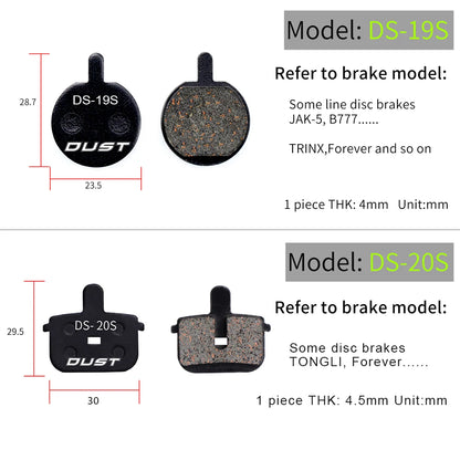 DUST 1Pair Semi-Metal Bicycle Hydraulic Disc Brake Pads MTB Mountain Bike Parts for SHIMANO XT XTR M315 SRAM Avid BB5 BB7 E1 E3