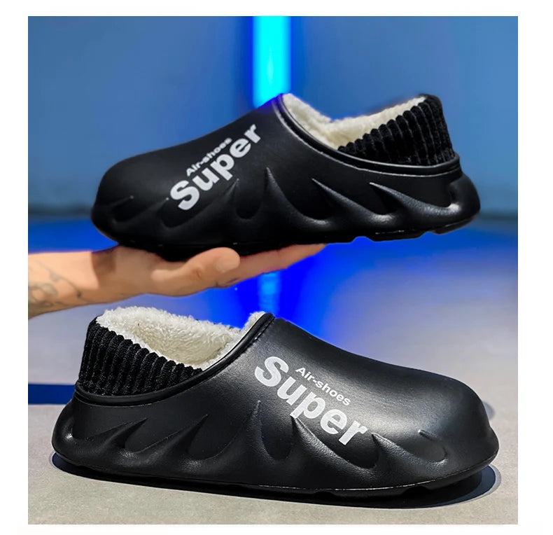 Plus Size 4849 Winter Men Slippers Warm Fur Home Slippers for Men Fashion Plush House Cotton Shoes Womens Wear Slides New