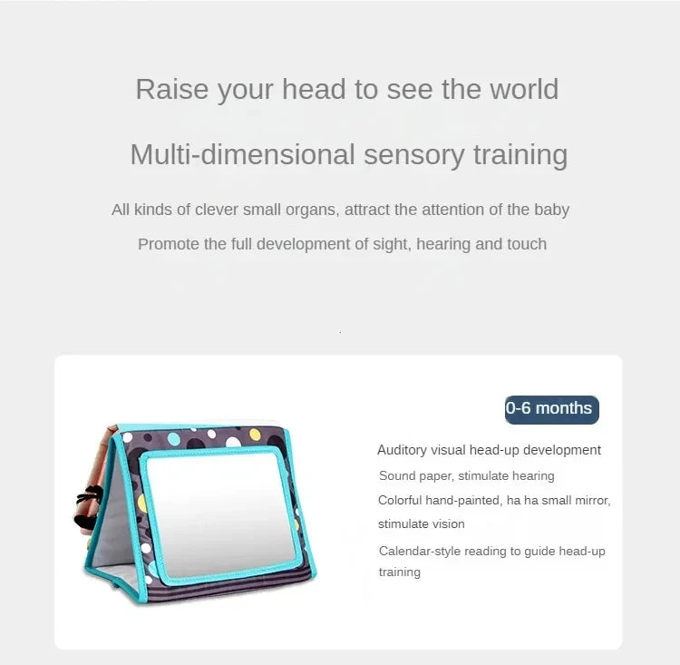 Baby Floor Mirror Sensory Toys Tummy Time for Babies Montessori Development Crawl High Contrast Activity Sensory Toy 0-6 Years