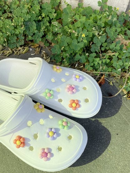 10pcs set Shoes decoration For Crocs three-dimensional flowers shoes for women DIY shoe accessories