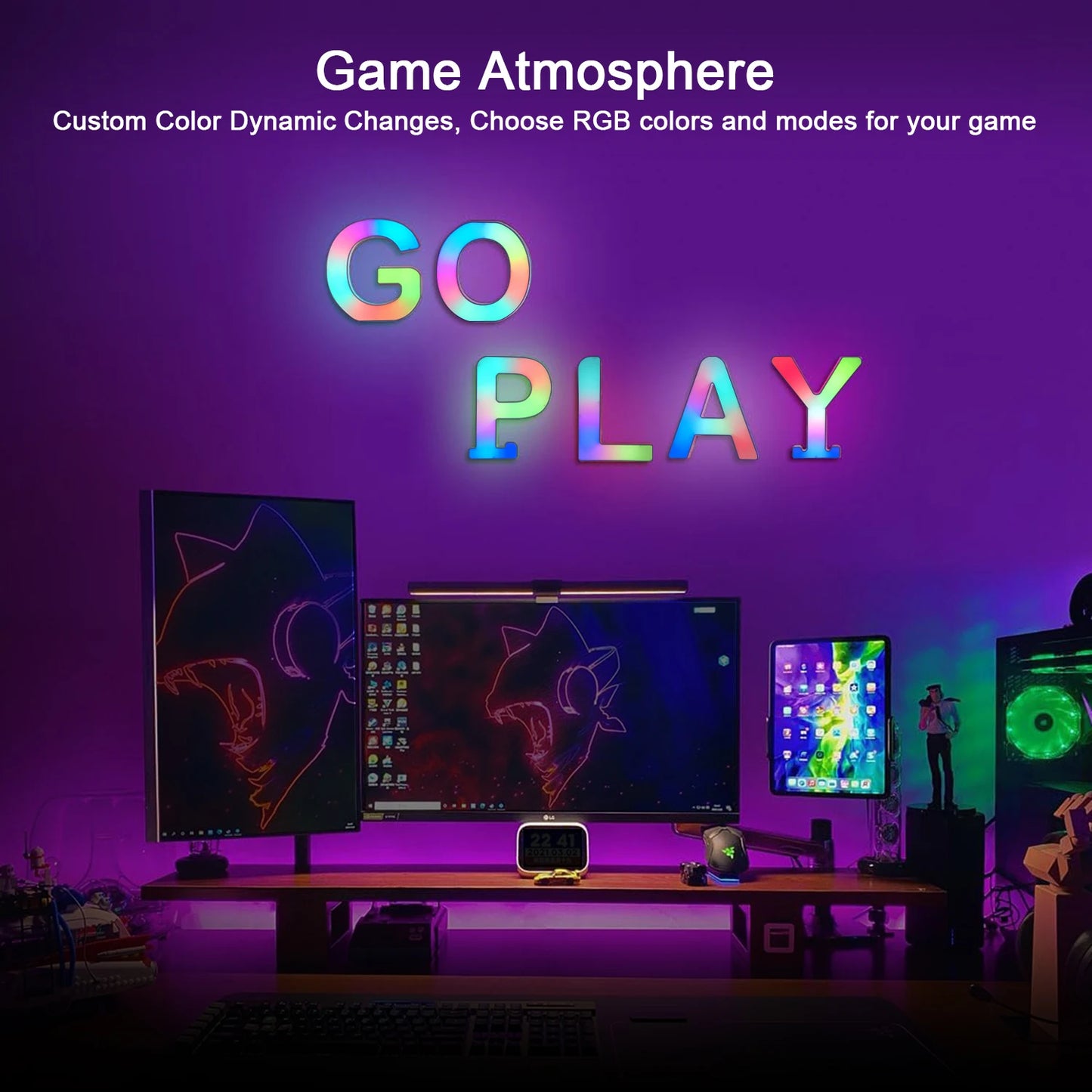 Smart LED Letters Lights Alphabet Light Decorative Name Letter Number Lamp Night Light USB MeRGBW App Music Sync Logo Game Home