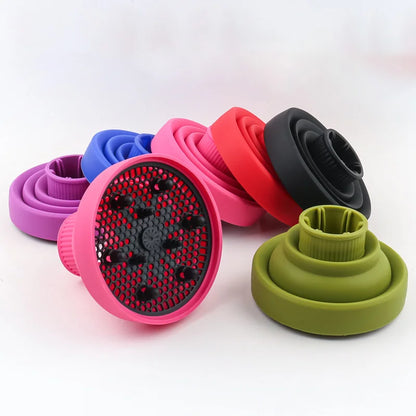 1pc silicone hair dryer diffuser cover foldable heat-resistant curly hair dryer styling accessories Special for real hair wigs