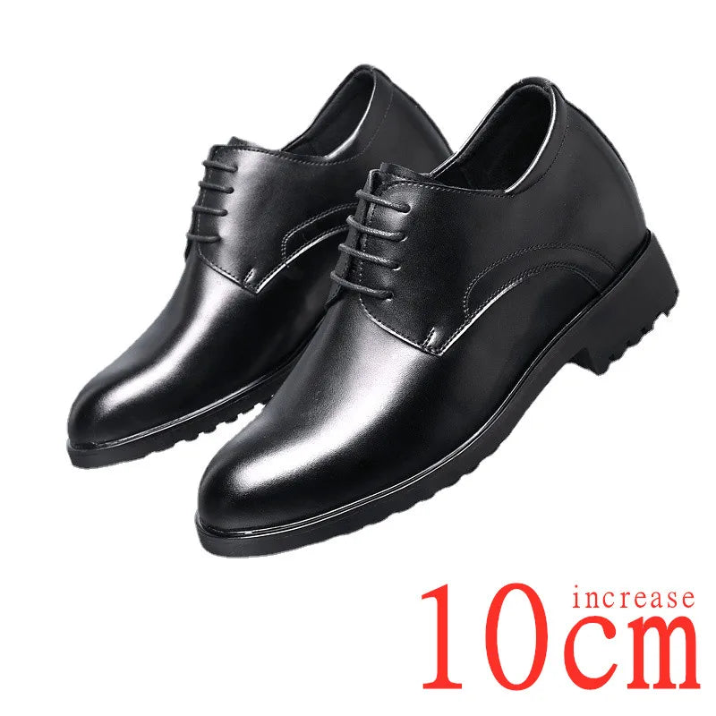 Banquet Inner Increase Men Shoes Invisible Elevator 10cm Black Height Increasing Formal Leather Shoes Business Men Wedding Shoes