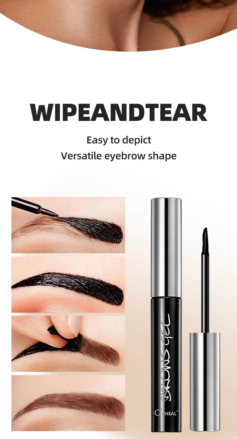 Ocheal Easy Peel Off Eyebrow Gel Tattoo Tint Semi-Permanent Eyebrow Gel Waterproof Long-Lasting Black Brown 3D Mascara Serums