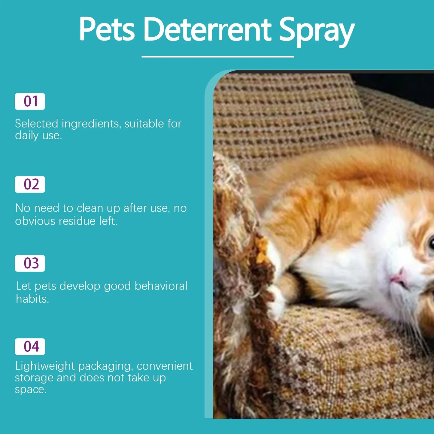 Advanced Pet Scratch Repellent Spray Safe for Cats Dogs Protects Furniture Carpets Drapes Bitter Formula Stops Scratching