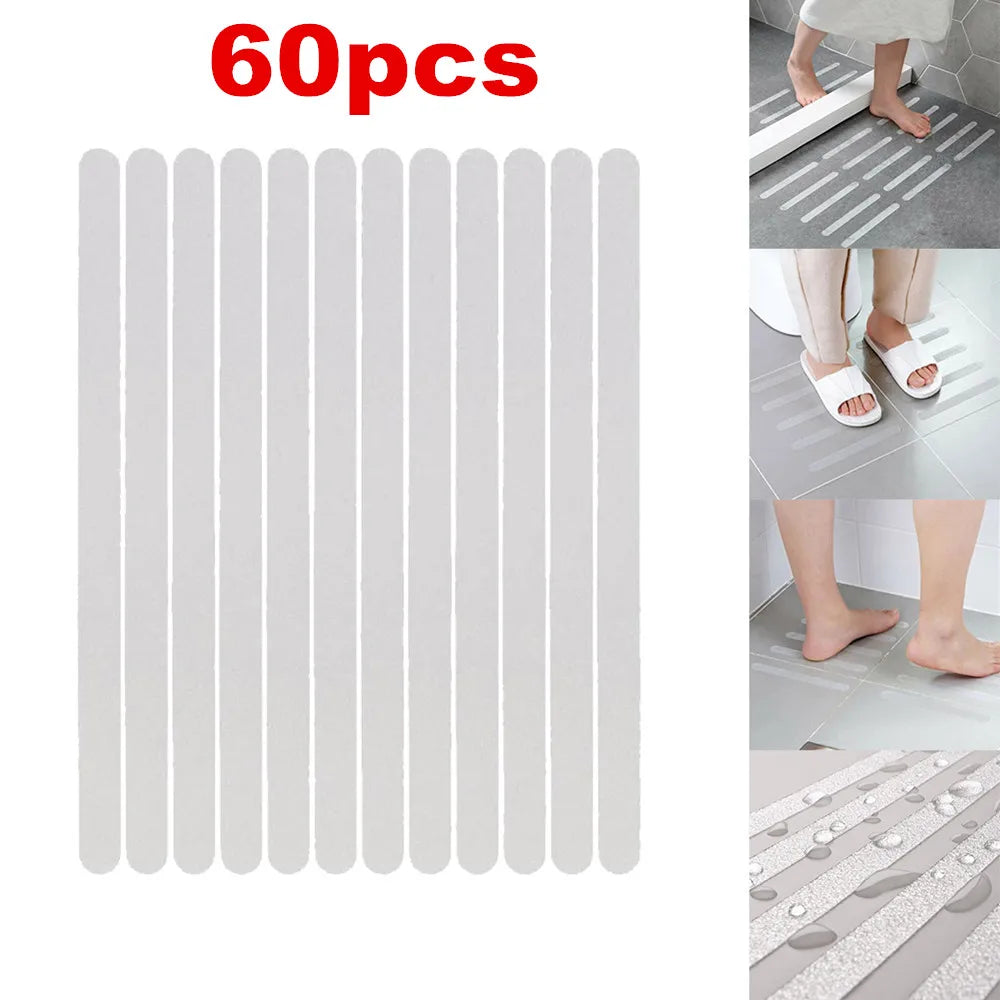 New Anti Slip Bath Grip Stickers Non Slip Shower Strips Flooring Safety Tape White 60/30/10Pcs