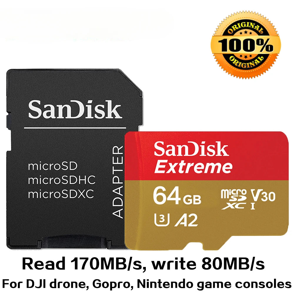 micro SD Memory In Card 4K Stick Reader In Memory A1 32 GB A2 128GB 256GB 512 GB 1TB Extreme Pro Micro 64 GB Class 10 U 3 Card