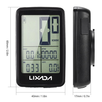 Lixada USB Rechargeable Wireless Bike Cycle Computer Bicycle Speedometer Odometer with Computer Mount Holder Computer