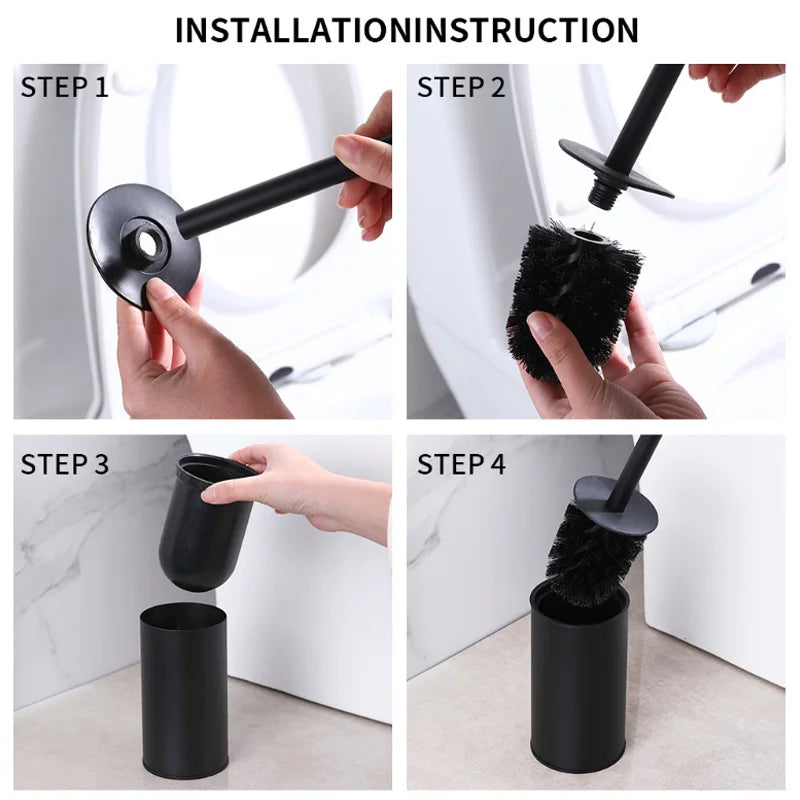 Modern Stainless Steel Toilet Brush Bathroom Accessories Detachable Bathroom Bowl Brush Set