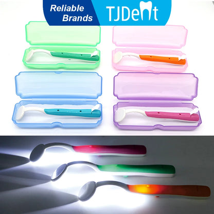 TJDent LED Light Super Bright Mouth Mirror Dentist Illuminated Mirror Teeth Hygiene Oral Cleaning Check Tool Dentist Instrument