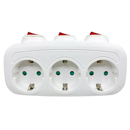 EU Electrical Sockets With ON/OFF Switch Euro Mounted 1 To 3 Way Germany Standard Extensions Adapter Power Plug Socket ﻿